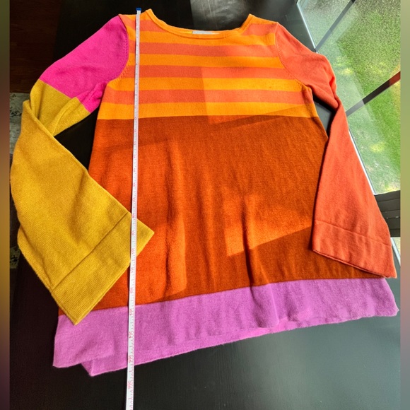 Isaac Mizrahi x Target Colorblock Orange/Yellow/Pink Sweater - Adult Size Large - Picture 14 of 16